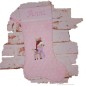 Preview: Nikolausstiefel Rentier Stofffarbe grau Name rosa